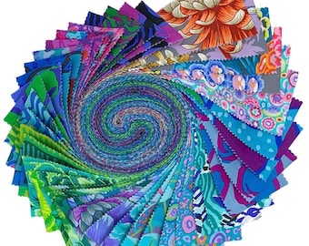 Kaffe Classics Plus 2.5" Strip Roll (Jelly Roll) in August Cool 2025 by Kaffe Fassett for Free Spirit (FB4DRGP.AUGUST25COOL)