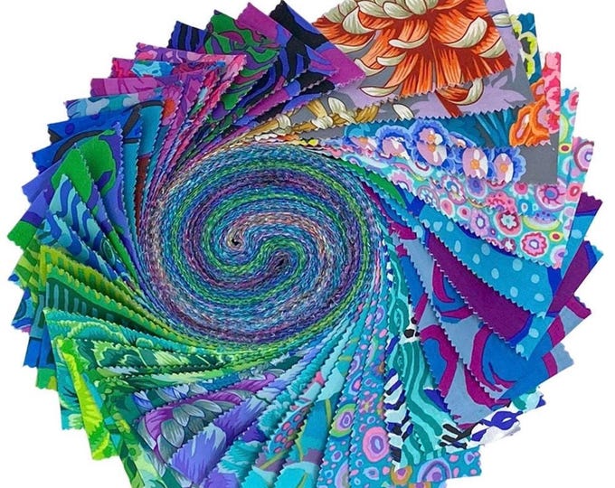Featured listing image: Kaffe Fassett Fabric Strip Roll: August Cool, 40 Pieces