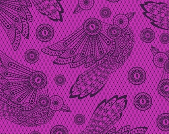 Tula Pink Nightshade DejaVu  Raven Lace Oleander- PWTP207.Oleander OOP, sold by the yard