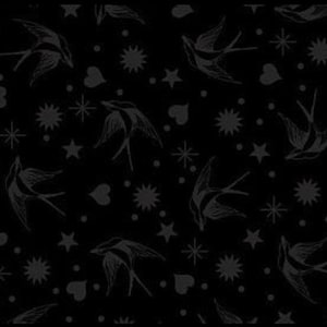 Linework Fairy Flakes 10” squares layer cake in Ink (Black) Tula Pink- Free Spirit Fabrics