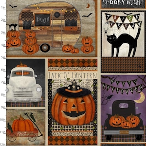 Spooky Night-Halloween Patchwork-by Beth Albert for 3 Wishes Fabric sold by the yard- 100% quilting Cotton Fabric