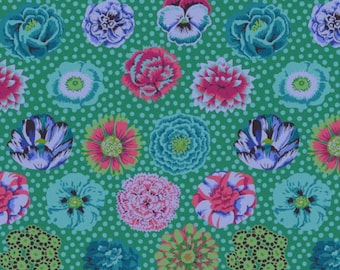 Kaffe Fassett Big Blooms Emerald  by Free Spirit Fabrics,PWGP091EMERA, by the yard
