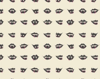 Sweet and Spookier- Fangtastic Lips-Art Gallery Fabrics- SNS-13040-100% Quilting Cotton