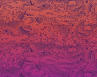 Tula Pink- Daydreamer Fabric- Little Fluffy Clouds- Dragonfruit- PWTP177.DRAGONFRUIT