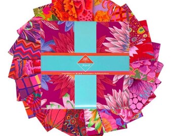 Kaffe Fassett Ruby Classics Plus 10" Square Pack Layer Cake-10 inch squares in Ruby for Free Spirit Fabrics FB610GP.RUBY