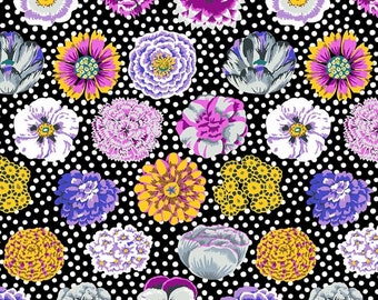 Kaffe Fassett Big Blooms Black 2022  by Free Spirit Fabrics,PWGP091.Black