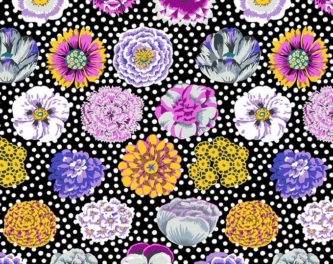Featured listing image: Kaffe Fassett Big Blooms Black 2022  by Free Spirit Fabrics,PWGP091.Black, Yardage