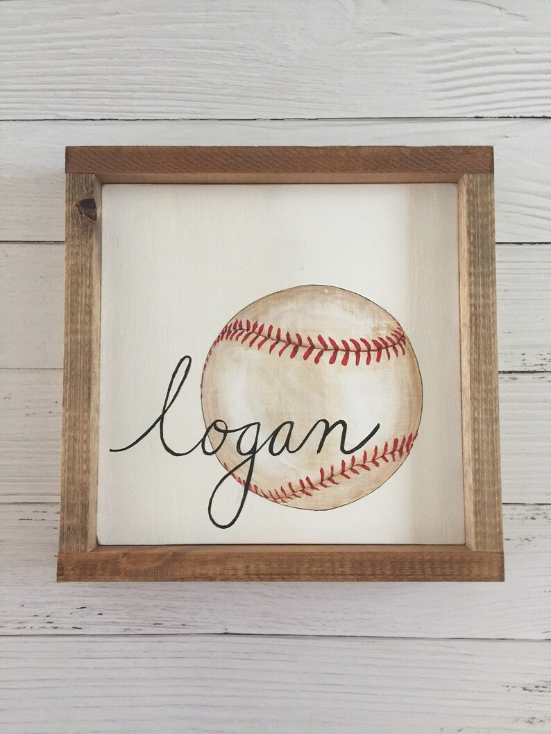 Customized Baseball Wood Sign sports bedroom decor Etsy