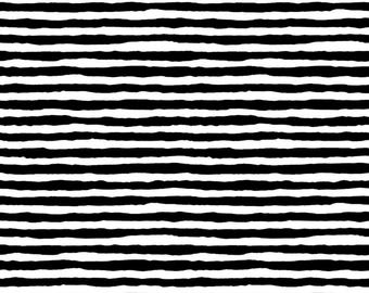 Kaffe Fassett Comb Stripe- Black and White Fabric- PWBM084.WHITE