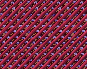 Diagonal Poppy-Aubrrgine Fabric: Kaffe Fassett from the archives, Free Spirit Fabrics, sold by the yard
