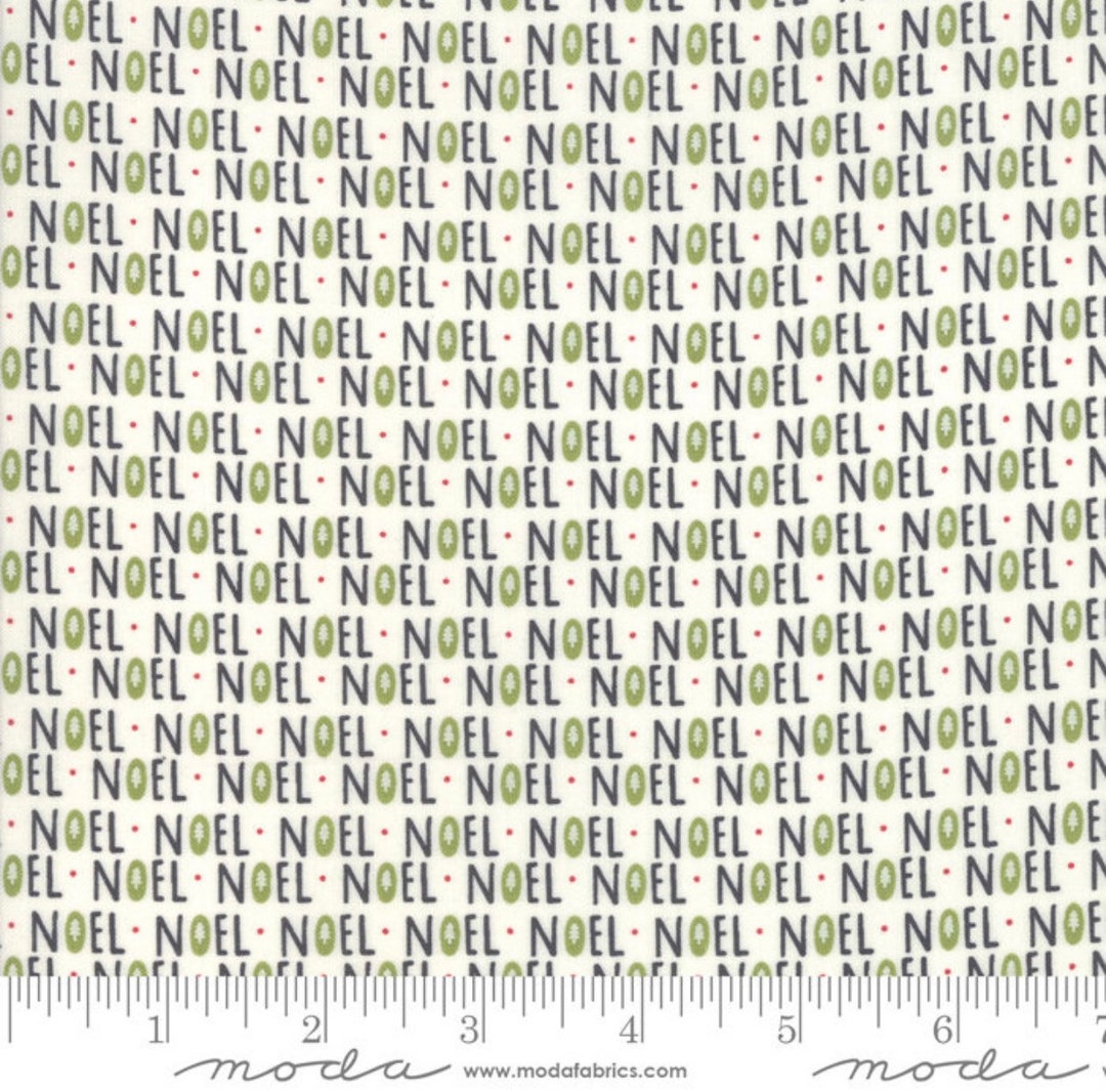 Moda Sweetwater Christmas Card Fabric, by the Yard, Cream Noel 5771 14