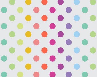 Tula Pink Disco Poms –True Colors in Whisper Graywork, By The Yard