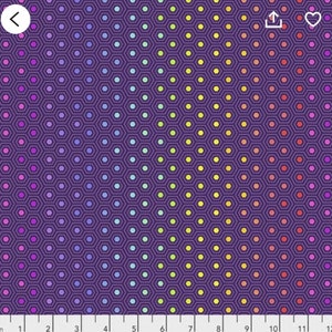 Tula Pink True Colors- Hexy Rainbow Starling Cotton Fabric, sold by the yard