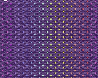 Tula Pink True Colors- Hexy Rainbow Starling Cotton Fabric, sold by the yard