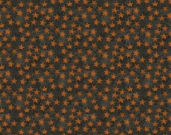 Halloween Whimsy Stars C11824 Black-Riley Blake Designs- Black and orange stars-Quality Quilting Cotton