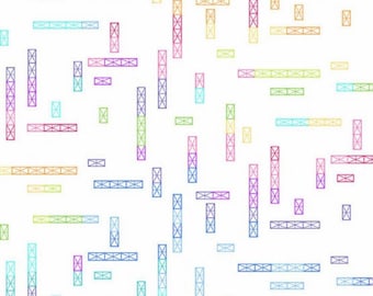 Rainbow Garden Fabric - Andover Fabrics- 100% Quilting Cotton A-9801-L Yardage Multi Colored Rainbow Path