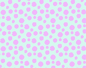 Tabby Road Deja Vu- Tula Pink by Free Spirit fabric. Fur Ball Technomint. Sold by the yard