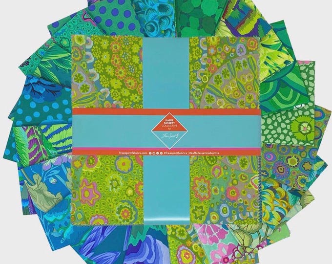 Featured listing image: Kaffe Fassett Layer Cake: Tidal  Fabric Squares, 10" x 10"