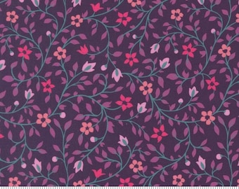 Parlor Serenity  Plum 11965 26  Moda fabrics by Crystal Manning, Florals,Sold by the yard