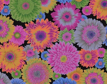 Kaffe Fassett Collective-Gerbera Daisies-Dark-August 2026, Free Spirit Fabrics, sold by the yard