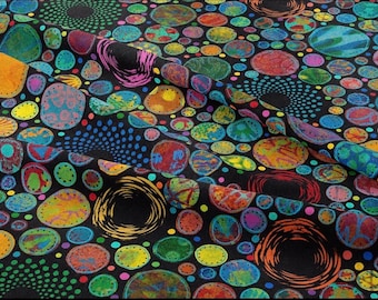 Circle Pop-Black || Wings of Wonder || Sue Penn || Free Spirit Fabrics- PWSP119.BLACK 30" piece