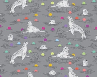 Tula Pink's Seal the Deal - Shadow, Graywork By the yard