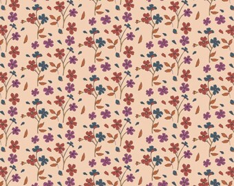 Autumn Vibes Fabric-Cozy Ditsy Apricot - Art Gallery Fabrics- Fall Floral- 100% premium Cotton ATV97201