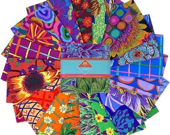 Kaffe Classics Plus 5" Square Pack (Charm Pack) in Jewel-August 2026-42 pieces by Kaffe Fassett for Free Spirit
