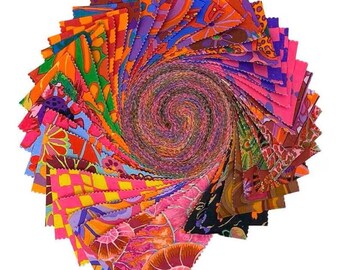 Kaffe Fassett Collective August 2024 Hot Design Roll, Free Spirit Fabric, Jelly Roll, FB4DRGP.AUG24HOT