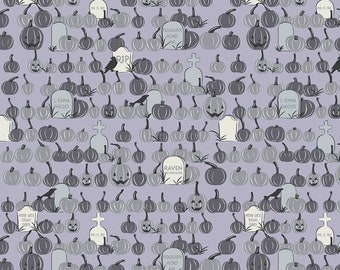 Spooky Hollow by Riley Blake Pumpkin field Dusk Quilting Fabric  by Melissa Mortenson