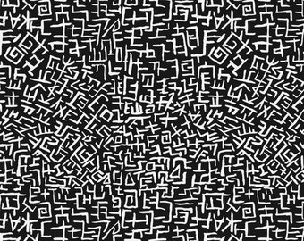 Kaffe Fassett Collective Amaze in black by Free Spirit PWBM078. black, one yard cuts