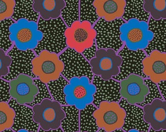 Floral Cotton Fabric: Kaffe Fassett Collective, Free Spirit - Dark August 2025 Floral Connections