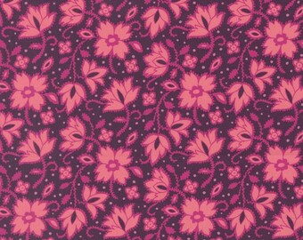 Parlor Soul Shine 11963 26 Plum  Moda fabrics by Crystal Manning, Florals,Sold by the yard