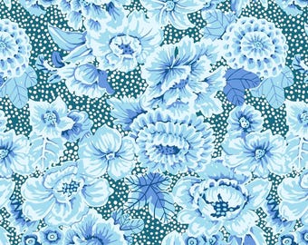 Floral with Dots- Blue  Fabric: Kaffe Fassett from the archives, Free Spirit Fabrics, sold by the yard- PWGP002.BLUE