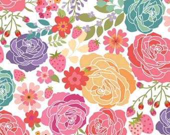 Calico Cowgirls - Poppie cotton Lori woods | in stock - Texas Rose white CW24800