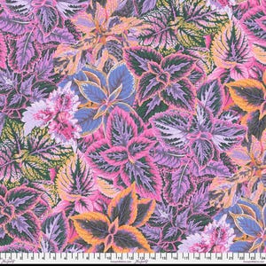 Kaffe Fassett Bold Leaves Pink Fabric: Free Spirit Cotton, August 2025