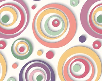 Another Dimensions-Digital by Funny Girl-Rings and Dots - Studio E - Quilting Cotton