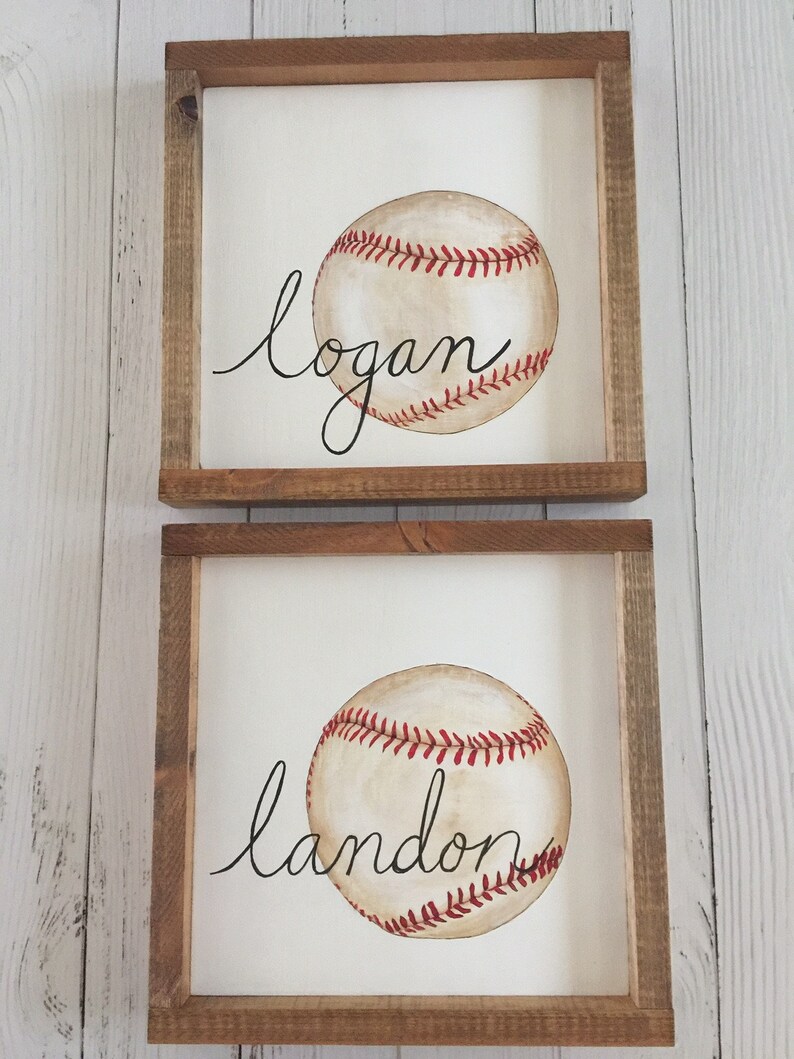 Customized Baseball Wood Sign sports bedroom decor Etsy