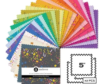 Sunprints 2026- 5" Fabric Squares Charm Pack-Alison Glass for Andover, 42 Pc, January 2026