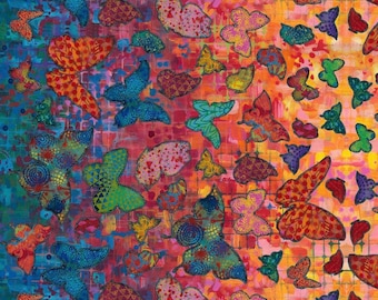 Sue Penn Wings of Wonder Butterfly Fabric – FreeSpirit Quilting Cotton (Multi)