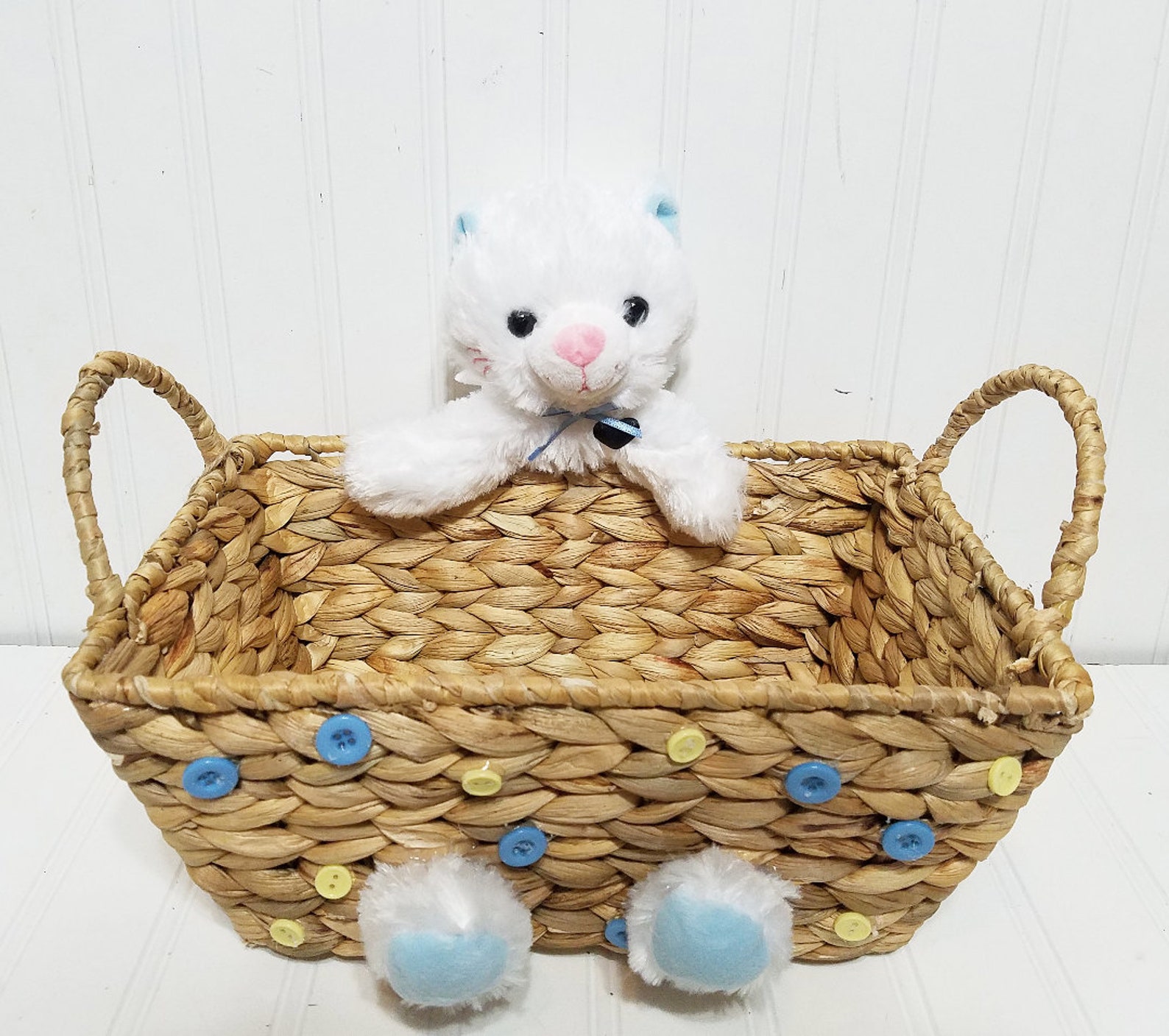 Kitten Stuffed Animal Basket Etsy