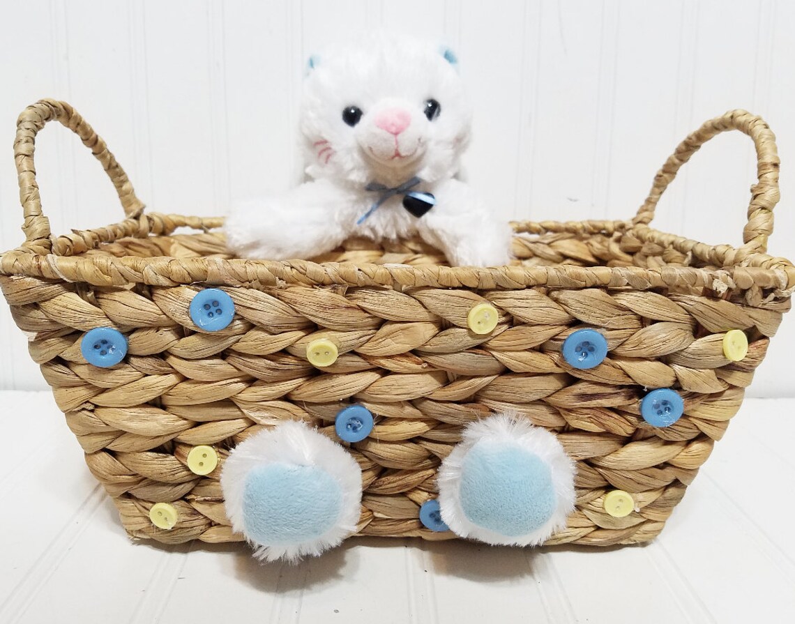 Kitten Stuffed Animal Basket Etsy