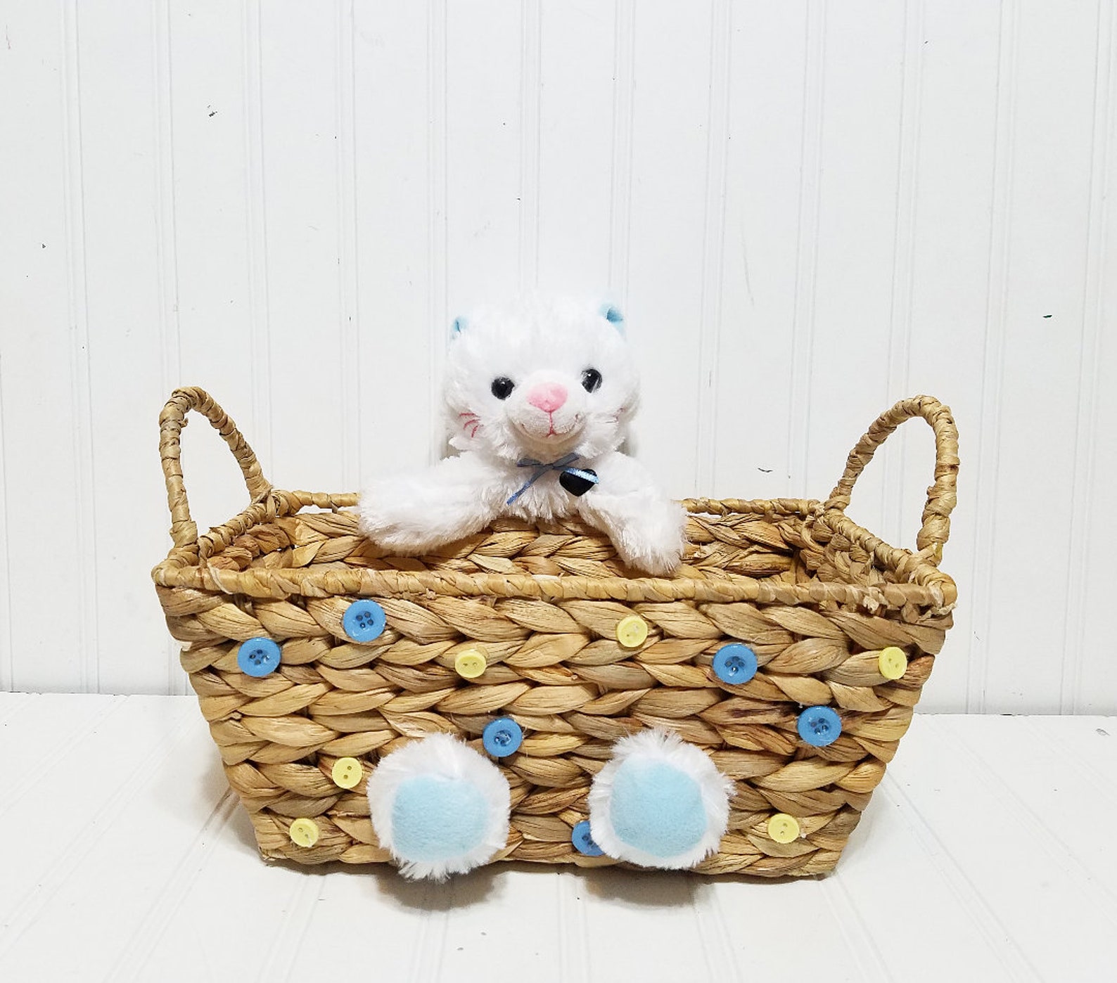 Kitten Stuffed Animal Basket Etsy