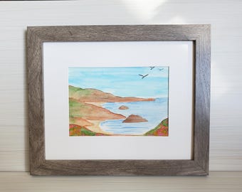 Framed Watercolor - Inspired by Big Sur