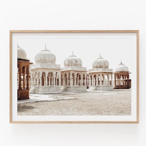 India City Print, Instant Art, Temple Decor, Printable Wall Decor, India Wall Art, City Photography, Temple Print, Terracotta Horizontal Art