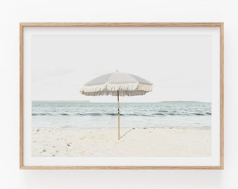 Umbrella Beach Print, Instant Art, Summer Beach, Coastal Decor, Printable Wall Decor, Photography Art, Beach Photography, Coastal Print