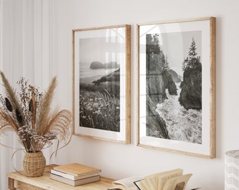 Rustic Autumn Set of 6, Forest River Fog, Tree River Fog, Mountain Forest Print, Printable Wall Decor, Photography, Nature Landscape Art