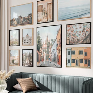 Gallery Wall Set of 10, Mexico Travel Prints, Cityscape Wall Art, Mexico Art Print, Mexico City Prints, Travel Art Prints