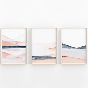 Watercolor Print Set of 3, Instant Art, Watercolor Abstract, Modern Minimalist Poster, Printable Wall Decor, Watercolor Art, Abstract Art