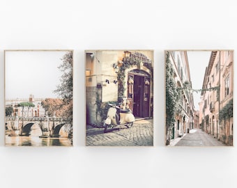 Rome City Print Set van 3, Travel Art Print, Italië Art Print, modern minimalistisch, afdrukbaar wanddecor, stadsfotografie, kunst aan de muur van Italië